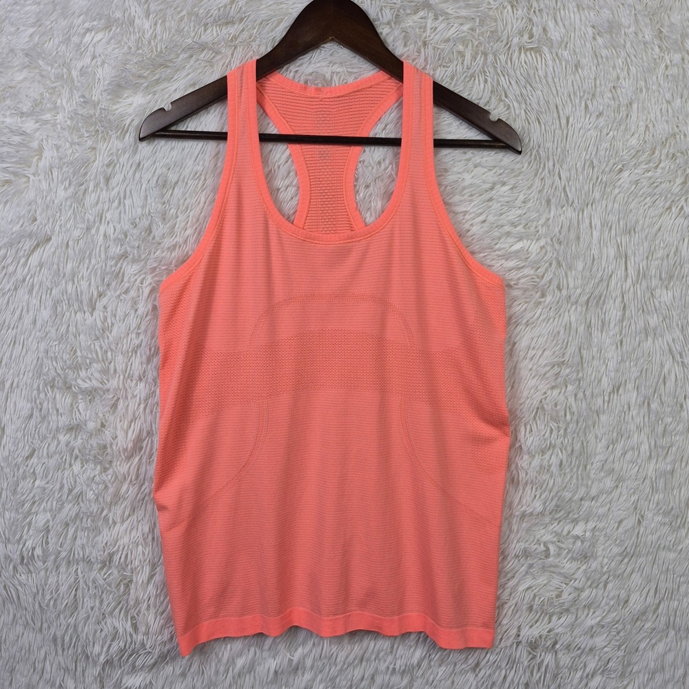 Lululemon Swiftly Tech Racerback‎ Tank Top 2.0 Coral Pink Sz 12 Athletic Workout